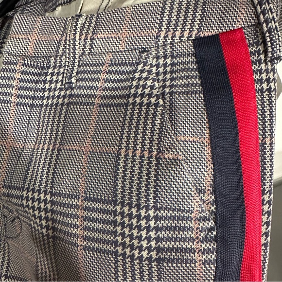 MOTHER The Shaker Prep High Waist Fray Crop Plaid Pants Happy People Read - Picture 13 of 15